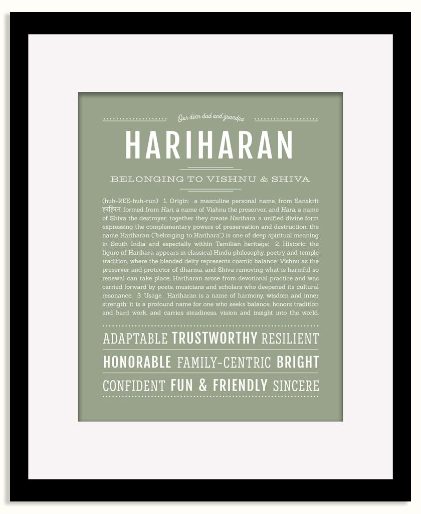 Frame Options | Sage | Black Frame, Matted