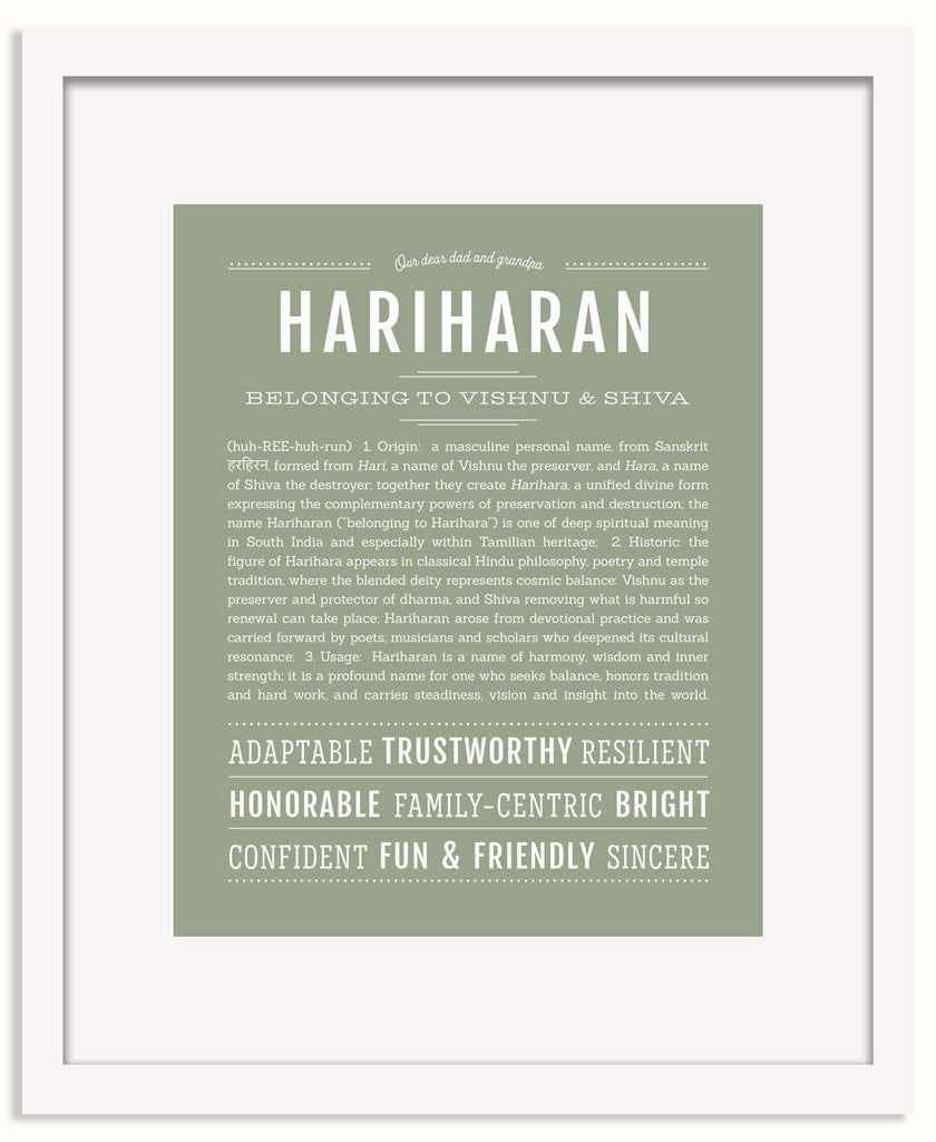 Frame Options | Sage | White Frame, Matted