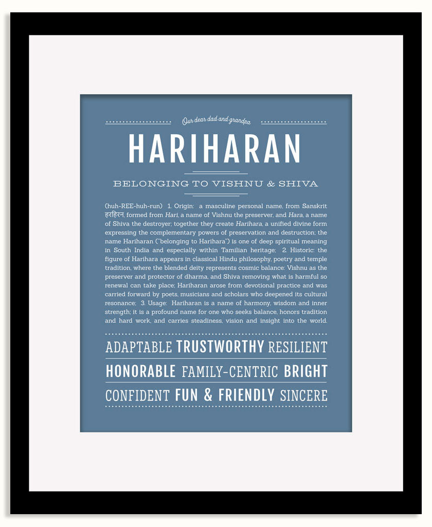 Frame Options | Steele Blue | Black Frame, Matted