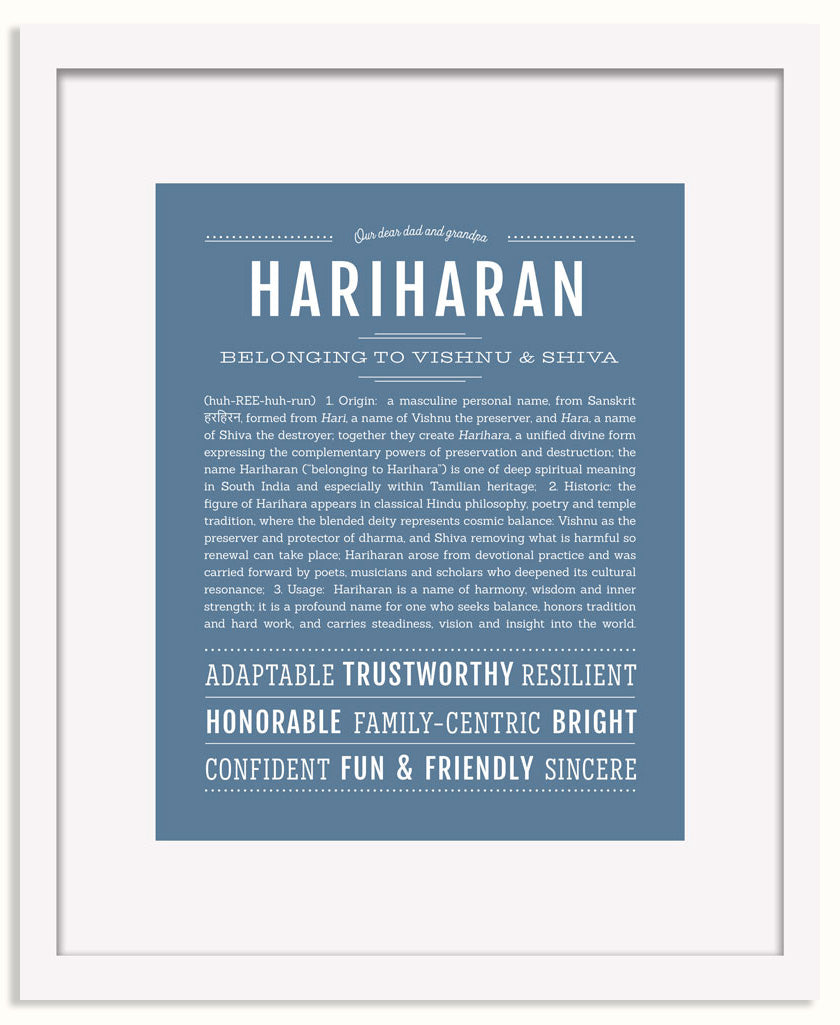 Frame Options | Steele Blue | White Frame, Matted
