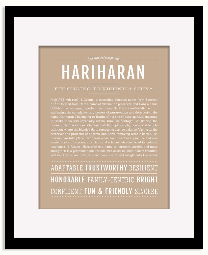 Frame Options | Tan | Black Frame, Matted