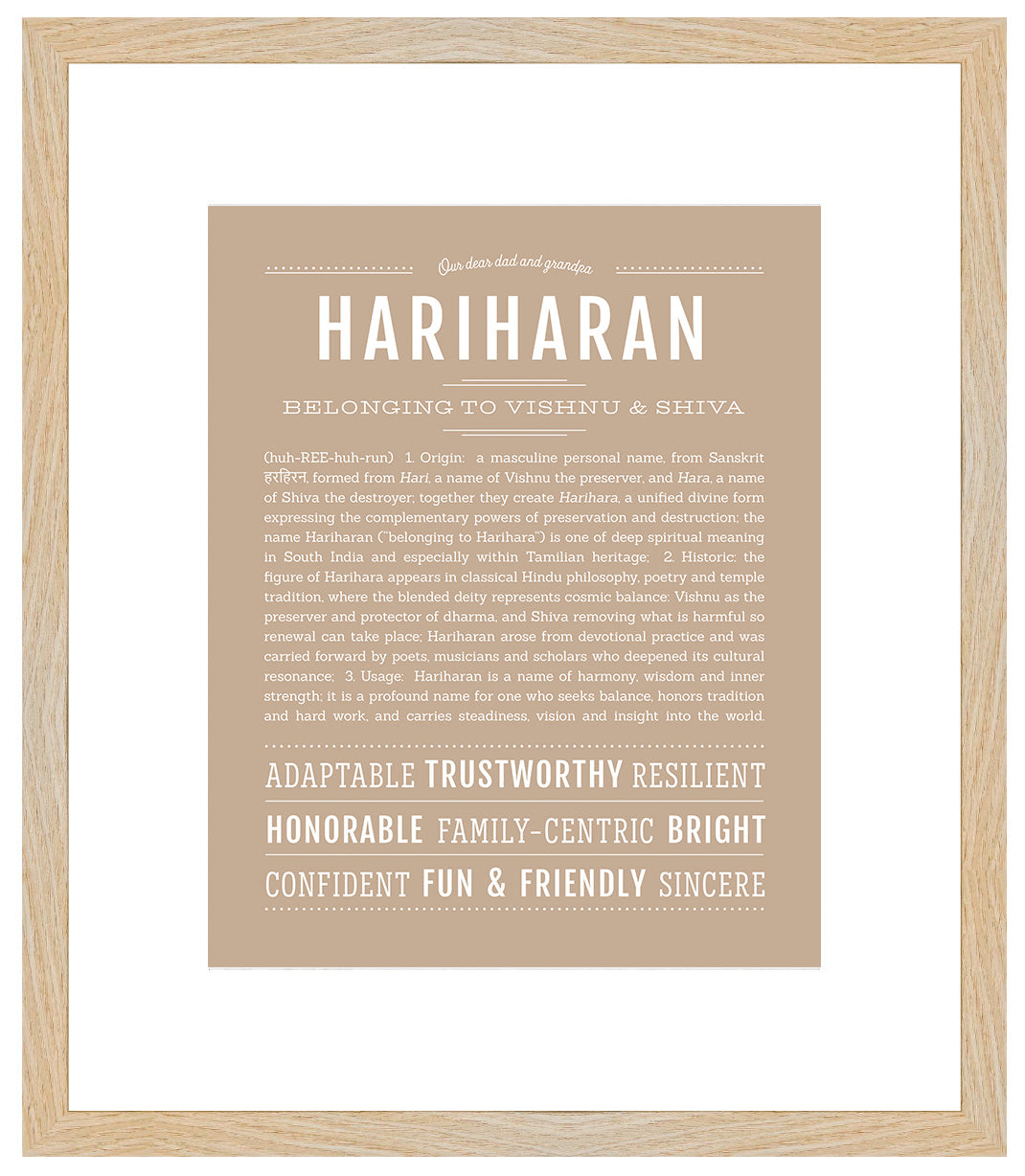 Frame Options | Tan | Maple Frame, Matted