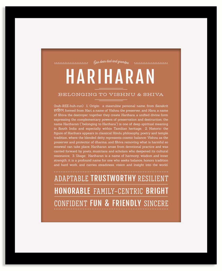 Frame Options | Terra Cotta | Black Frame, Matted