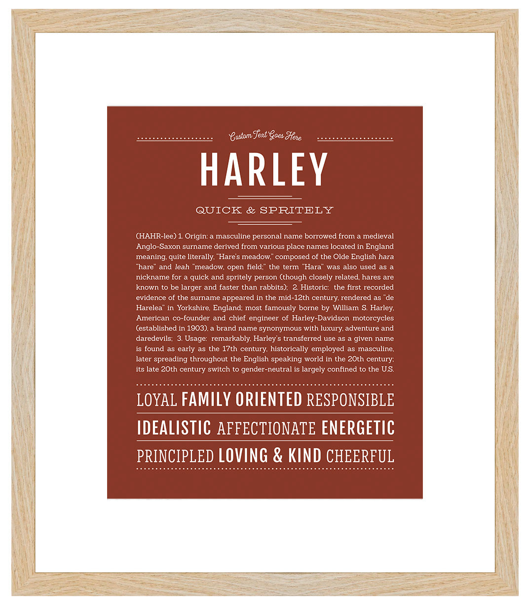 Harley (male) | Name Art Print