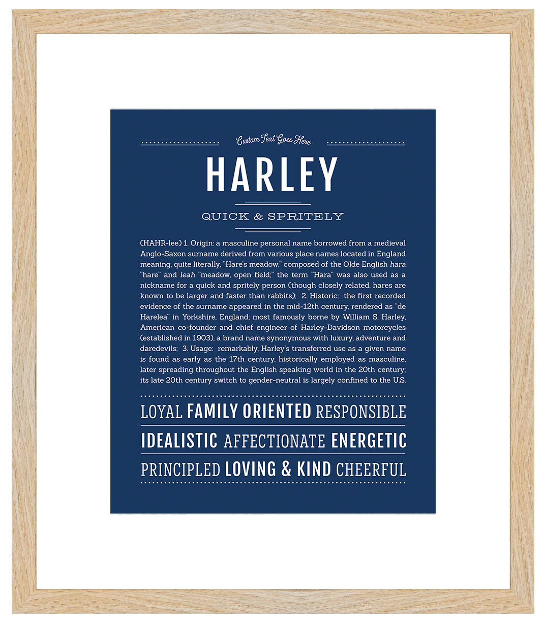 Harley (male) | Name Art Print