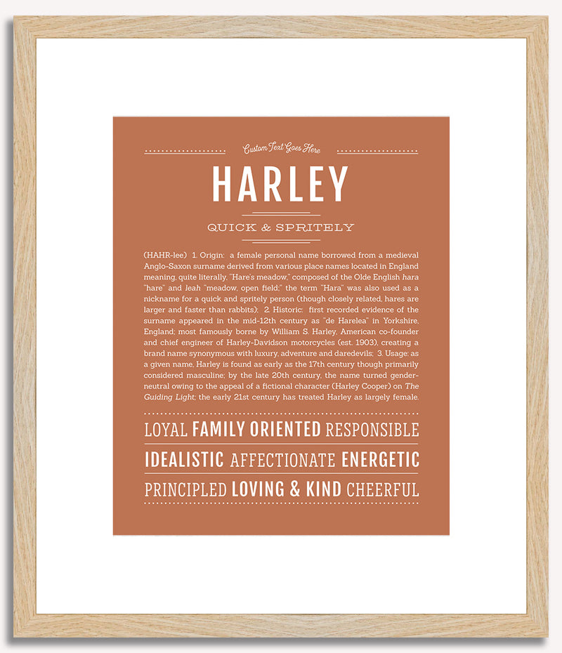 Harley (female) | Name Art Print