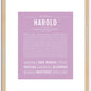 Harold | Name Art Print