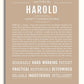 Harold | Name Art Print – Name Stories