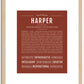 Harper (female) | Name Art Print