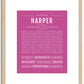 Harper (female) | Name Art Print