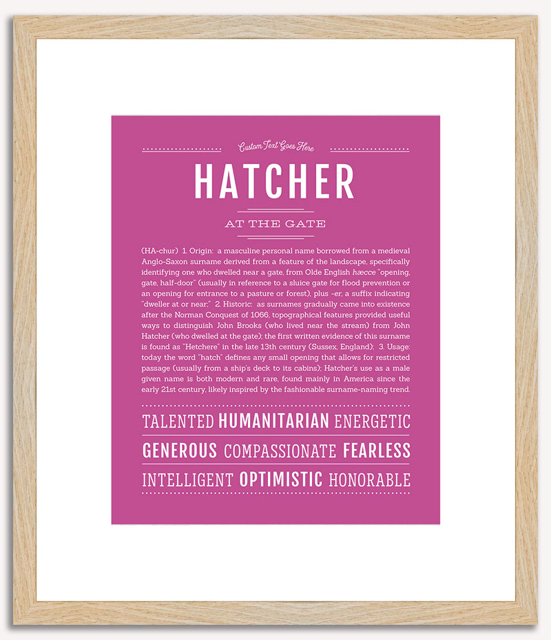 Hatcher | Name Art Print