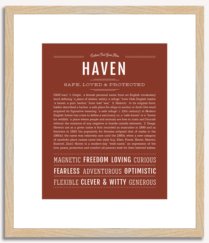 Haven (female) | Name Art Print