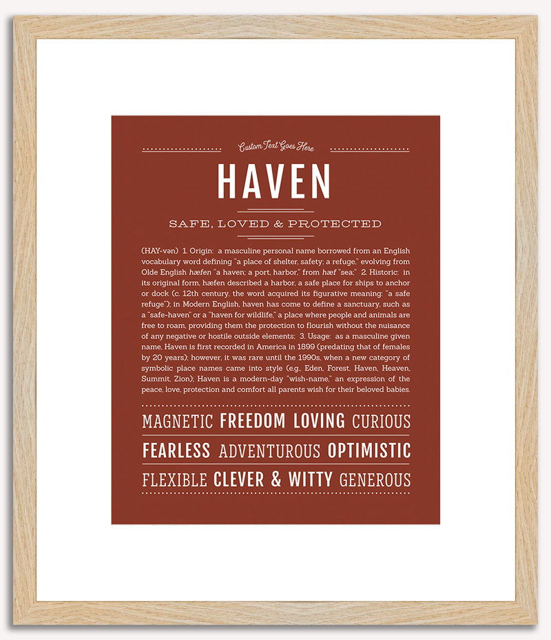 Haven (male) | Name Art Print