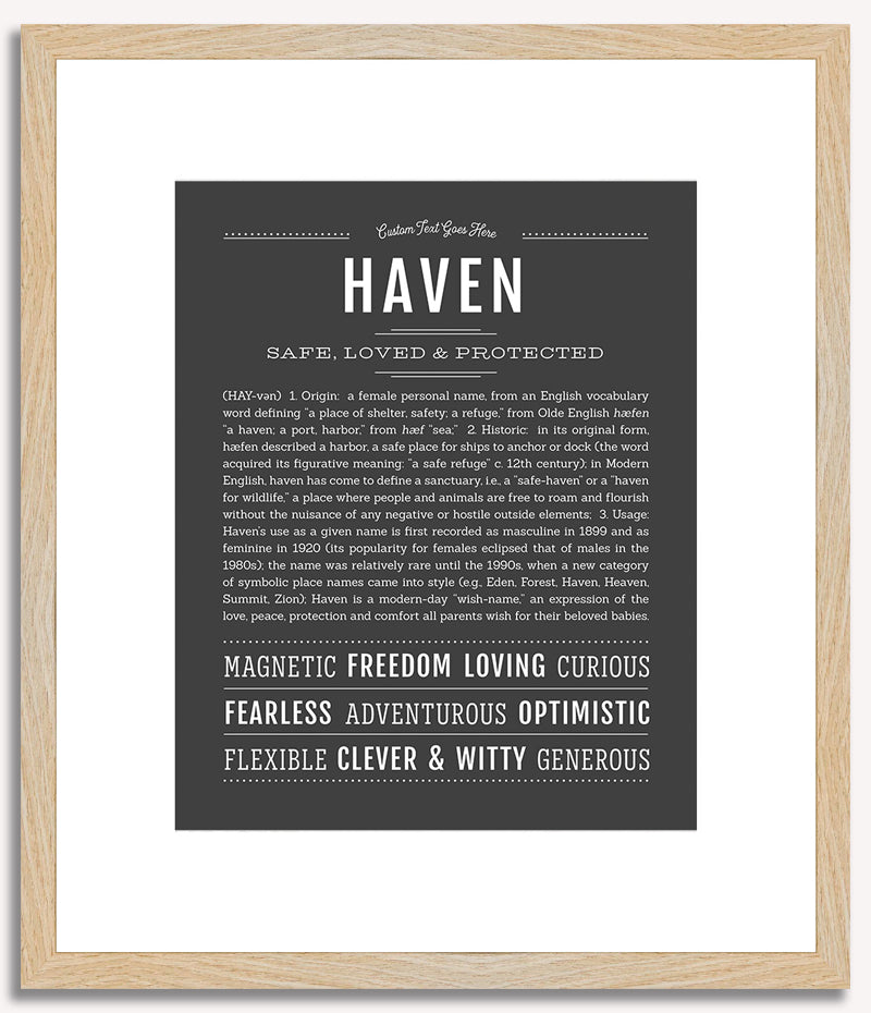 Haven (female) | Name Art Print