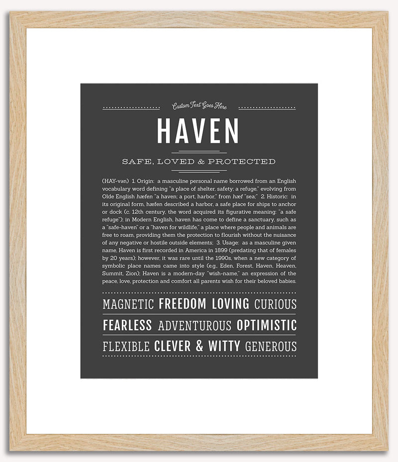 Haven (male) | Name Art Print