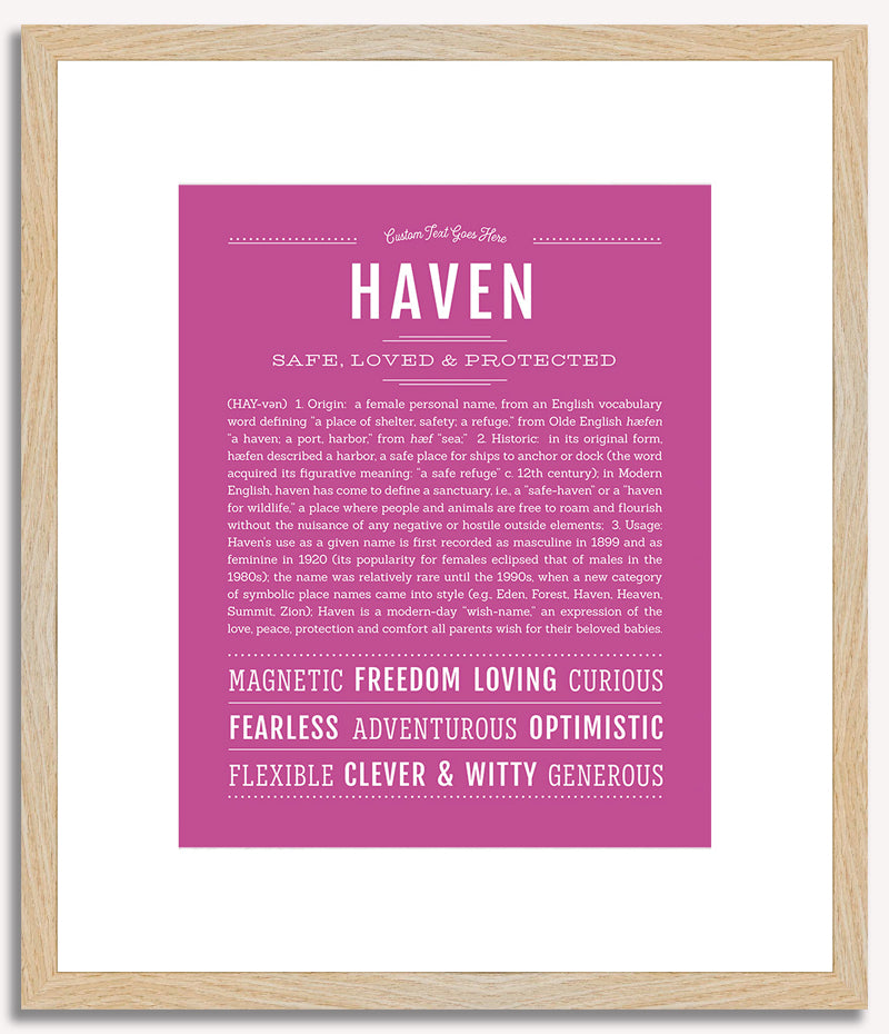 Haven (female) | Name Art Print