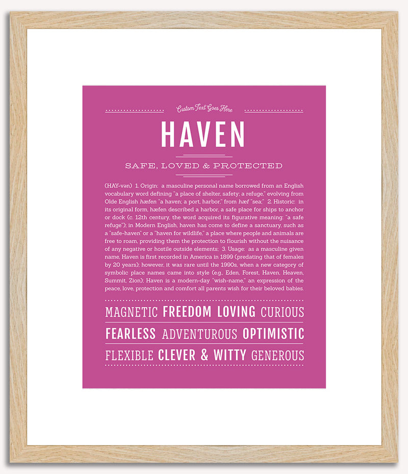 Haven (male) | Name Art Print