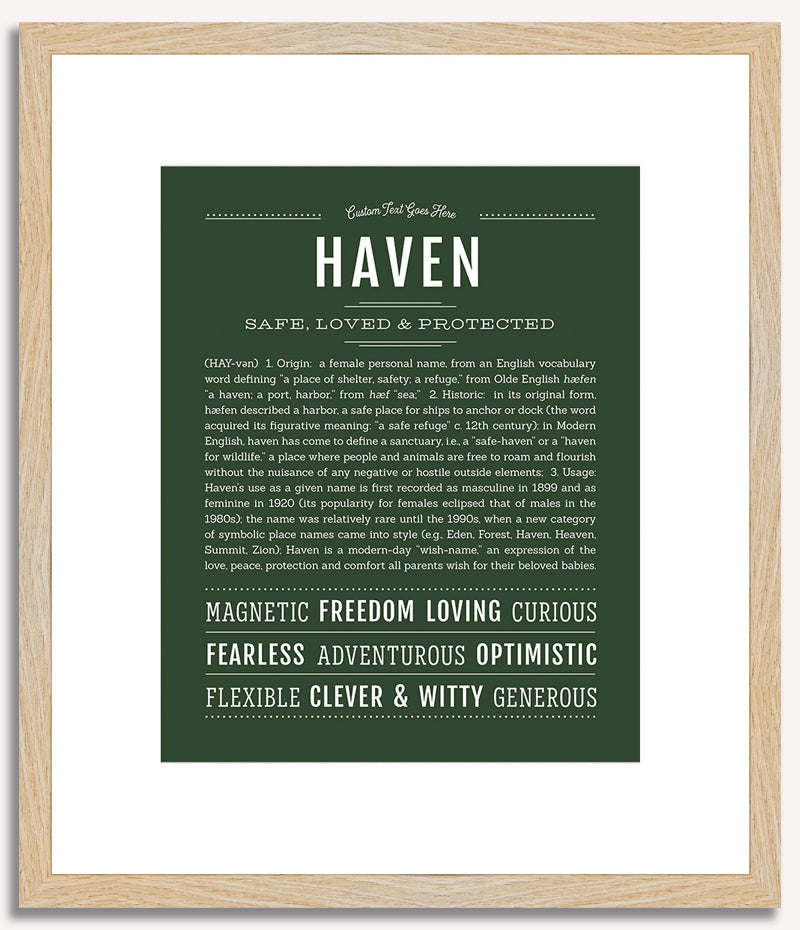 Haven (female) | Name Art Print