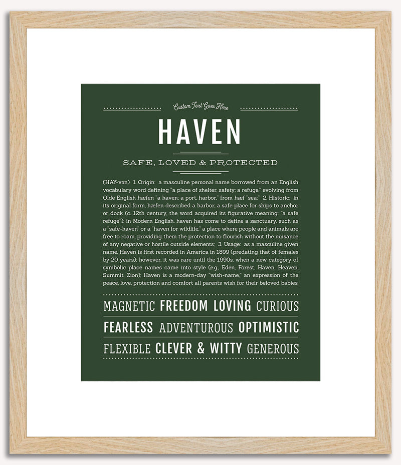 Haven (male) | Name Art Print