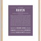 Haven (male) | Name Art Print