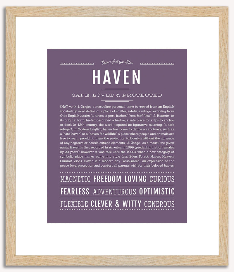 Haven (male) | Name Art Print