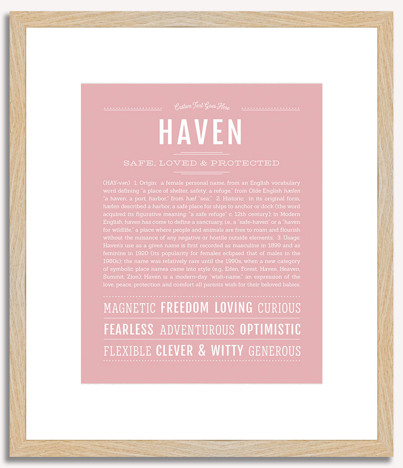 Haven (female) | Name Art Print