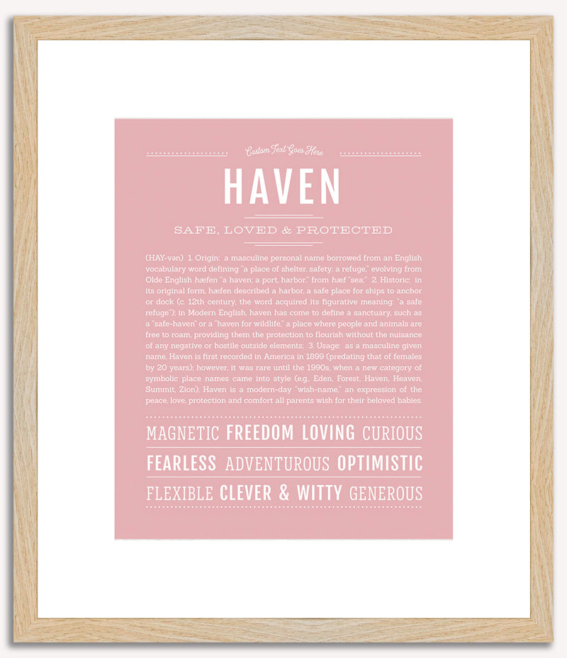 Haven (male) | Name Art Print