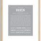 Haven (female) | Name Art Print