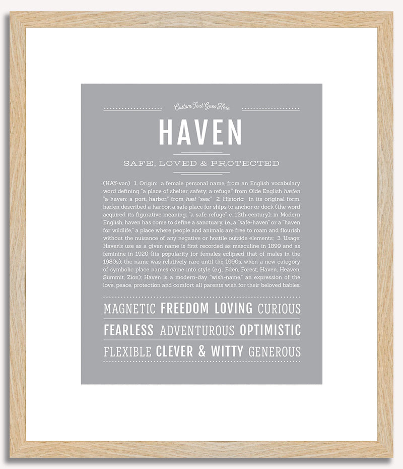 Haven (female) | Name Art Print