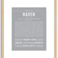 Haven (male) | Name Art Print