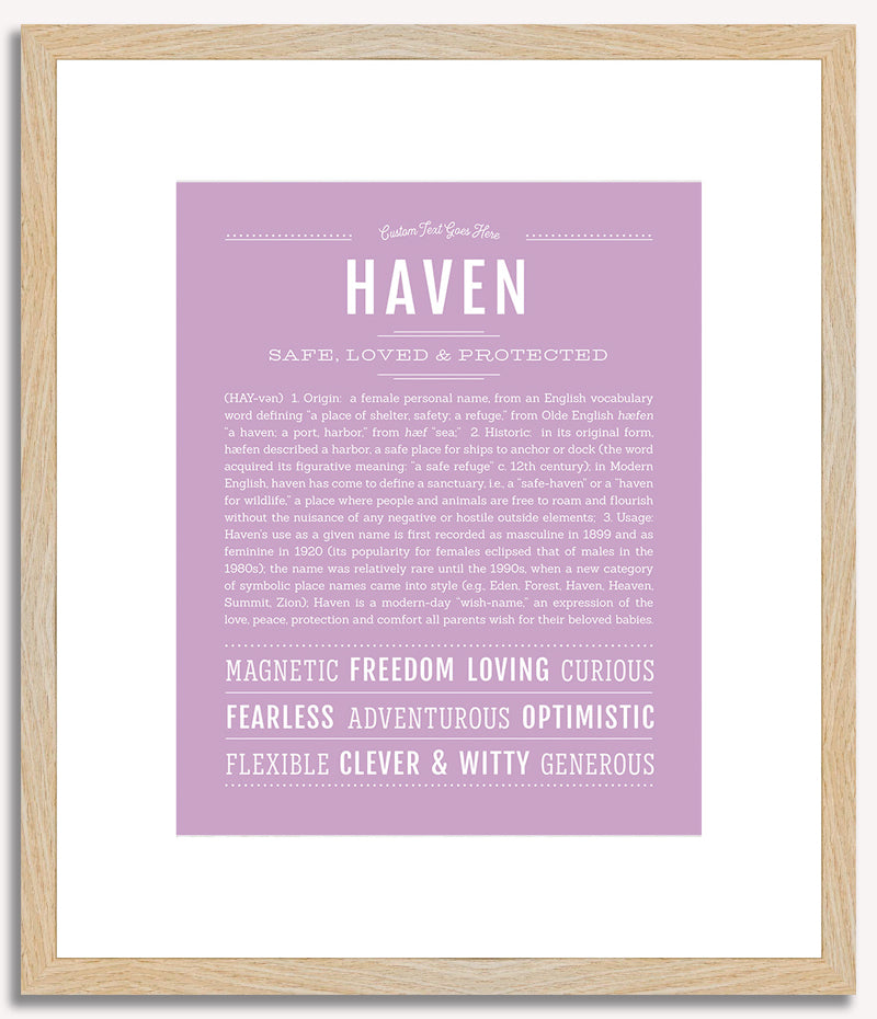 Haven (female) | Name Art Print