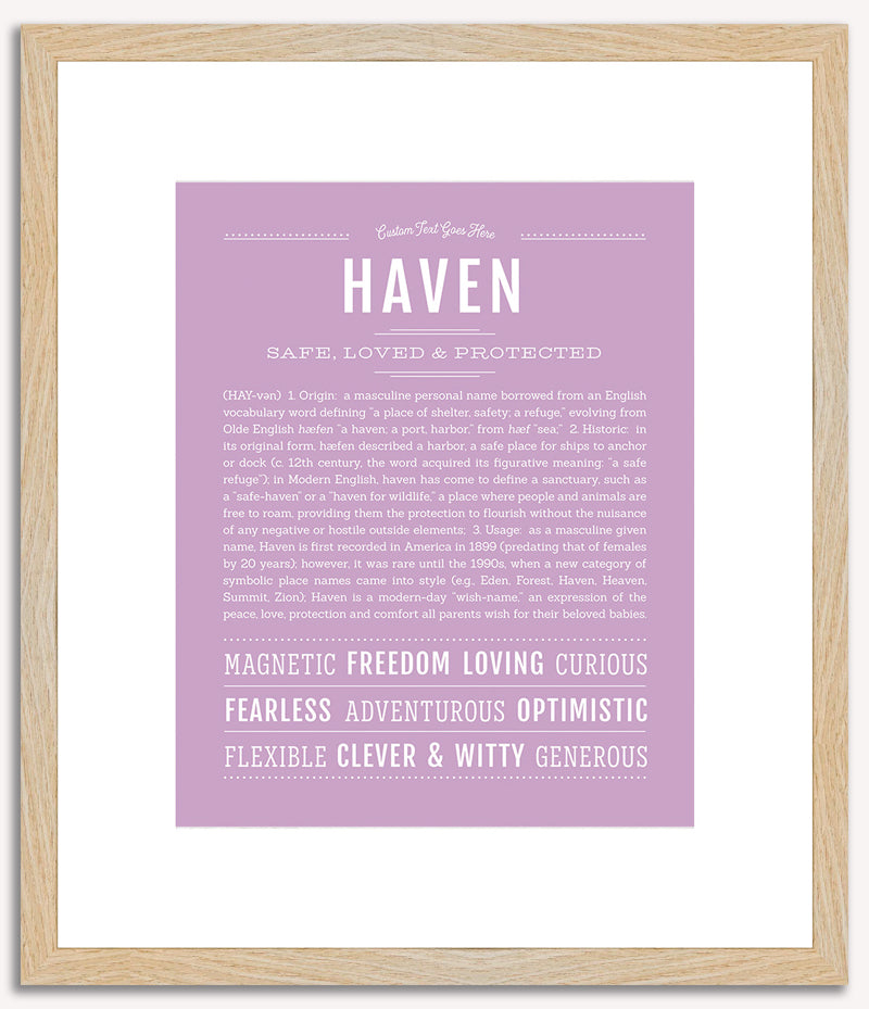 Haven (male) | Name Art Print