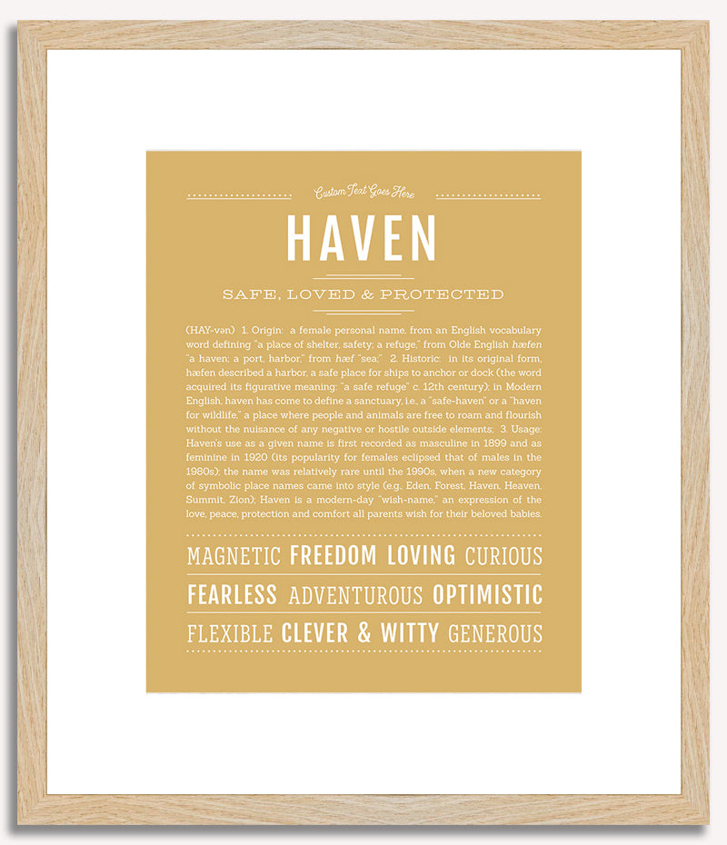 Haven (female) | Name Art Print