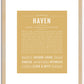 Haven (male) | Name Art Print