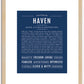 Haven (female) | Name Art Print