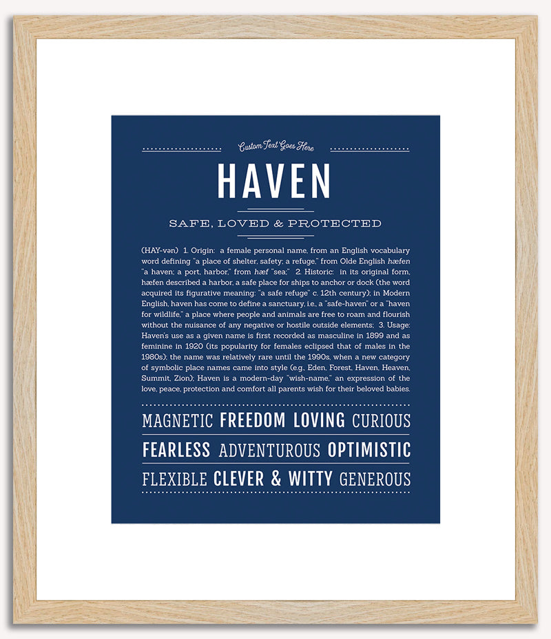 Haven (female) | Name Art Print