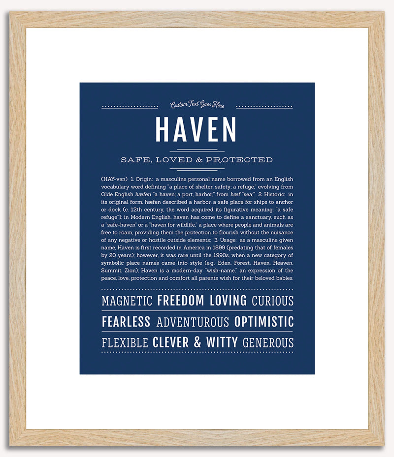 Haven (male) | Name Art Print