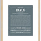 Haven (male) | Name Art Print