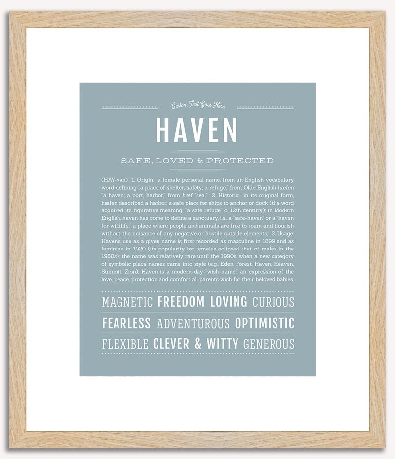 Haven (female) | Name Art Print