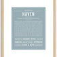 Haven (male) | Name Art Print