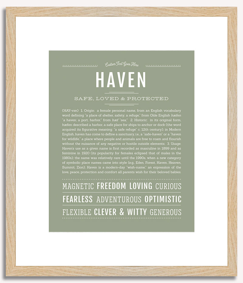 Haven (female) | Name Art Print