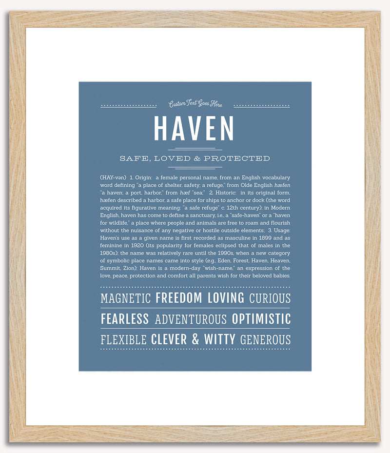 Haven (female) | Name Art Print