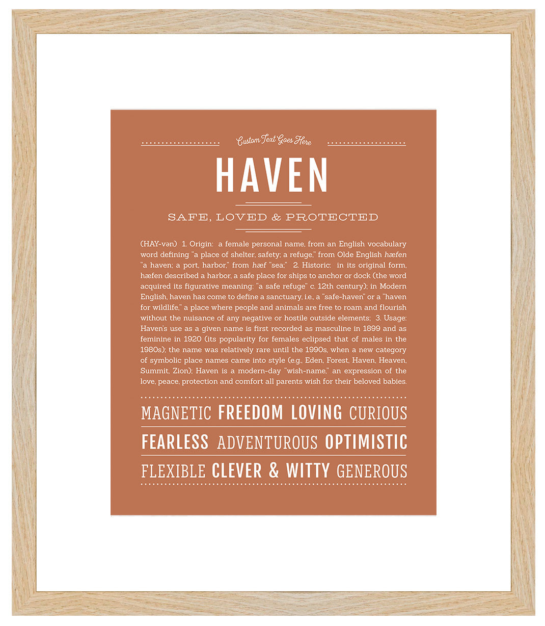 Haven (female) | Name Art Print