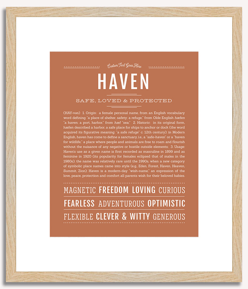 Haven (female) | Name Art Print