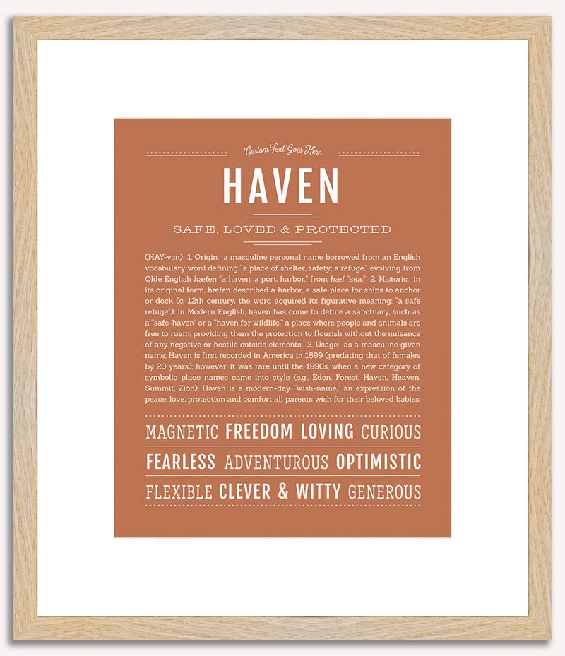 Haven (male) | Name Art Print