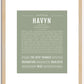 Havyn | Name Art Print