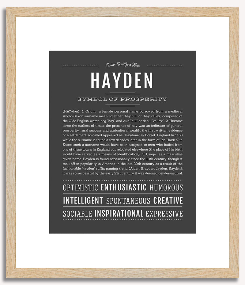 Hayden (female) | Name Art Print