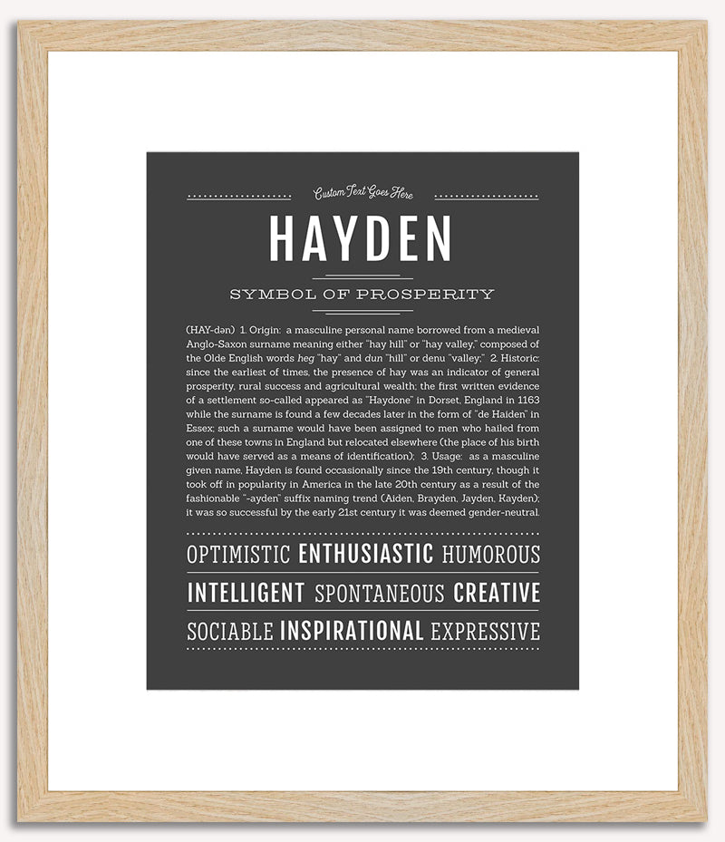 Hayden (male) | Name Art Print