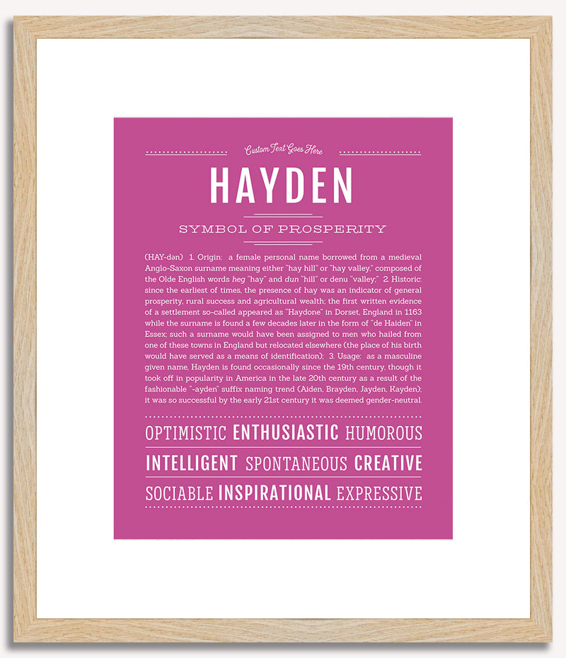 Hayden (female) | Name Art Print