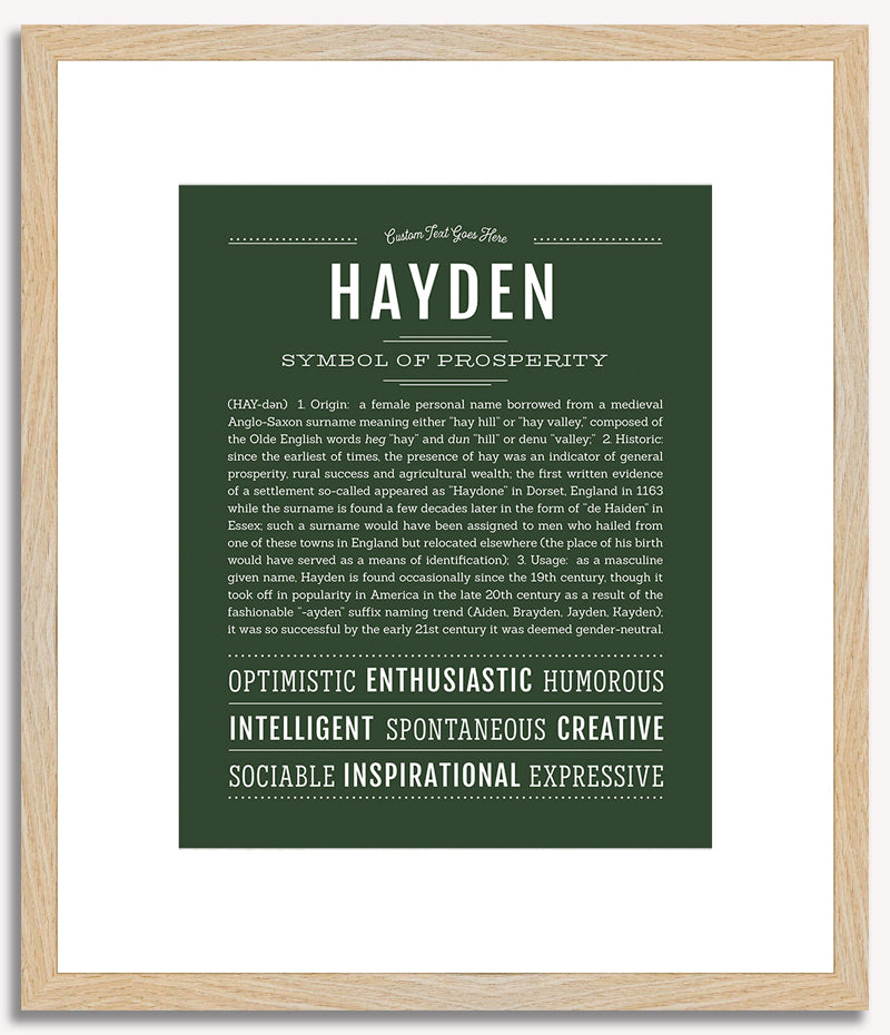 Hayden (female) | Name Art Print